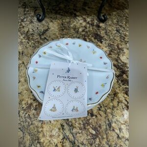 Beatrix Potter Peter Rabbit 6” appetizer plate set of 4 - Brand new!